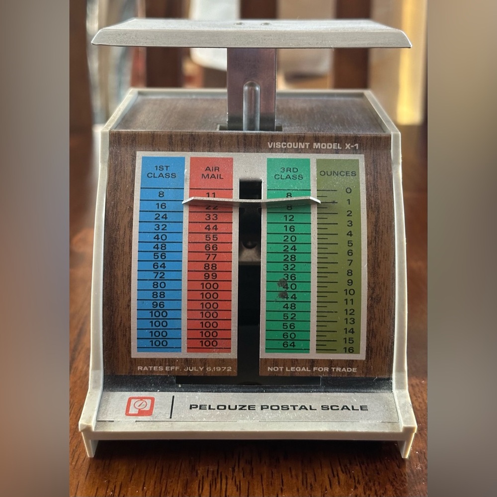 intage Pelouze Postal Scale Viscount X-1 USPS Mail Scale Retro Office Decor